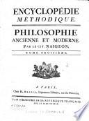 Philosophie ancienne et modene