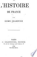 Philosophie de l'histoire de France