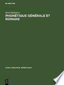 Phonétique générale et romane