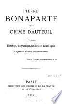 Pierre Bonaparte et le crime d'Auteuil