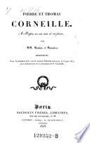 Pierre et Thomas Corneille, a-propos en 1 acte