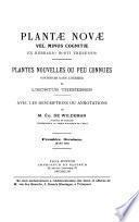 Plantae novae vel minus cognitae ex herbario Horti Thenensis