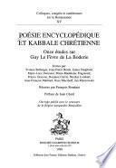 Poésie encyclopédique et kabbale chrétienne
