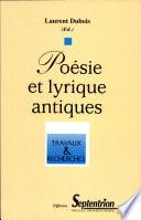 Poésie et lyrique antiques