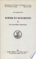 Poésie et sonorités: Les nouvelles recherches