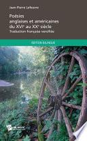 Poésies anglaises et américaines du XVIe au XXe siècle