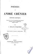 Poésies de André Chénier étude sur la vie et les suvres d'André Chénier ... par L. Becq de Fouquières