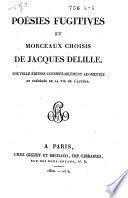 Poésies fugitives et morceaux choisis de Jacques Delille