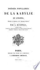 Poésies populaires de la Kabylie du Jurjura