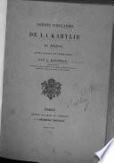 Poésies populaires de la Kabylie du Jurjura. Texte kabyle et tr., par A. Hanoteau