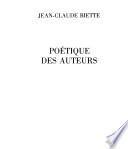 Poétique des auteurs