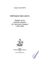 Poétique des lieux