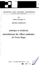 Poétique et érudition
