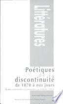 Poétiques de la discontinuité