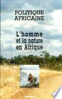 Politique Africaine 53 L'homme et la nature en Afrique