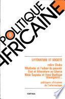 Politique Africaine n°13 - Littérature et société