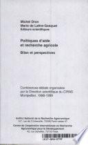 Politiques d'aide et recherche agricole