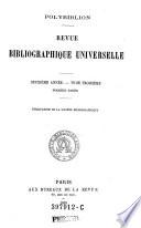 Polybiblion. Revue bibliographique universelle
