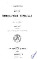 Polybiblion. Revue bibliographique universelle