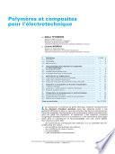 Polymeres Et Composites Pour l' Electrotechnique