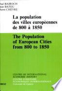 Population des villes européennes de 800 à 1850 : banque de données et analyse sommaire des résultats (la)