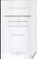 Positions des thèses