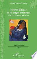 Pour la défense de la langue tahitienne