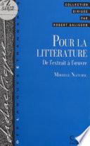 Pour la littérature