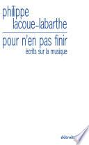 Pour n'en pas finir