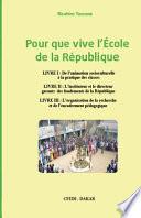 Pour que vive l'École de la République