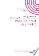 Pour un droit des PME !