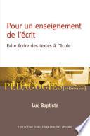 Pour un enseignement de l'écrit