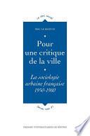 Pour une critique de la ville