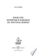 Pour une esthétique baroque du Nouveau roman
