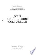 Pour une histoire culturelle