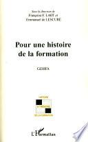 Pour une histoire de la formation