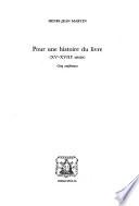 Pour une histoire du livre