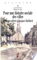 Pour une histoire sociale des villes