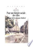 Pour une histoire sociale des villes