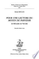 Pour une lecture du Moyen de parvenir de Béroalde de Verville