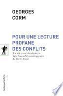Pour une lecture profane des conflits