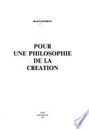 Pour une philosophie de la création