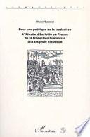 Pour une poétique de la traduction