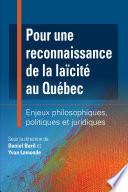 Pour une reconnaissance de la laïcité au Québec