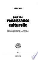 Pour une renaissance culturelle
