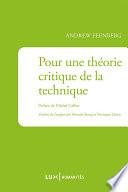 Pour une théorie critique de la technique