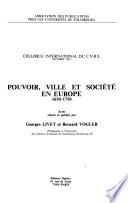 Pouvoir, ville et société en Europe, 1650-1750