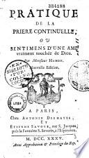 Pratique de la prière continuelle... par M. Hamon