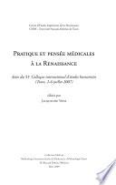 Pratique et pensée médicales à la Renaissance