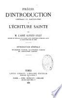 Précis d'introduction générale et particulière à l'Ecriture sainte